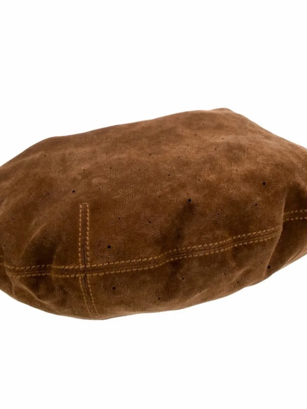 Louis Vuitton Dark Brown Suede Monogram Hobo Bag Vintage